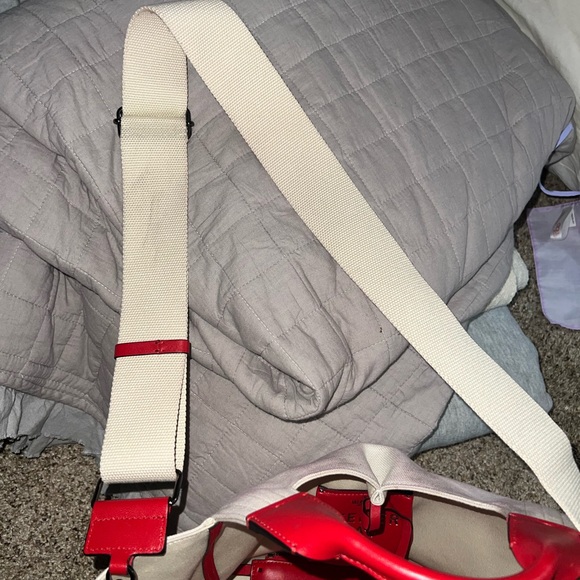 Valentino Garavani Cream and Red Tote Bag - Picture 5 of 6